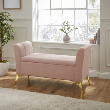 Haikou Blush Pink Storage Bench