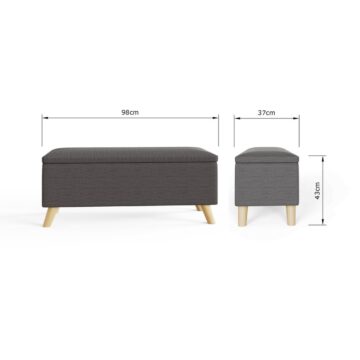 Midvale Charcoal Grey Ottoman