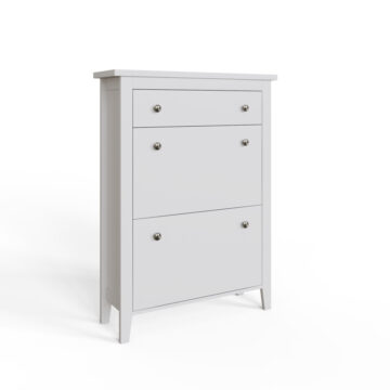 White Two Tier Shoe Cabinet