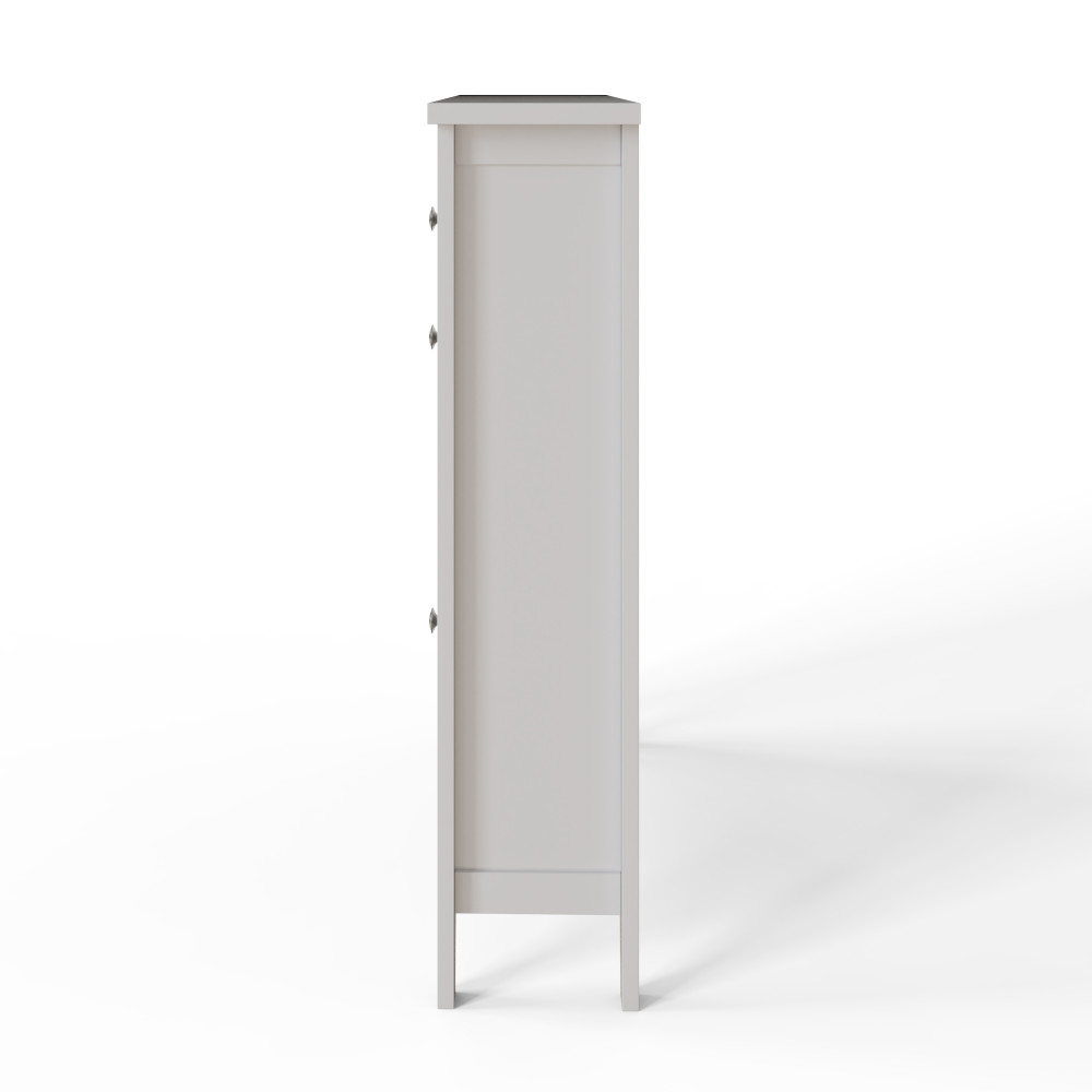 White Two Tier Shoe Cabinet