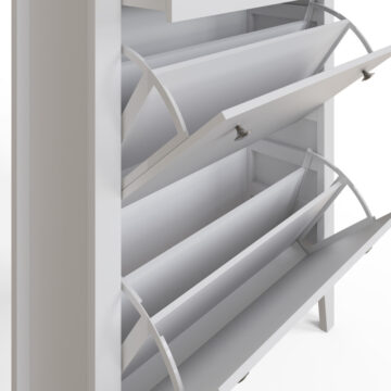 White Two Tier Shoe Cabinet