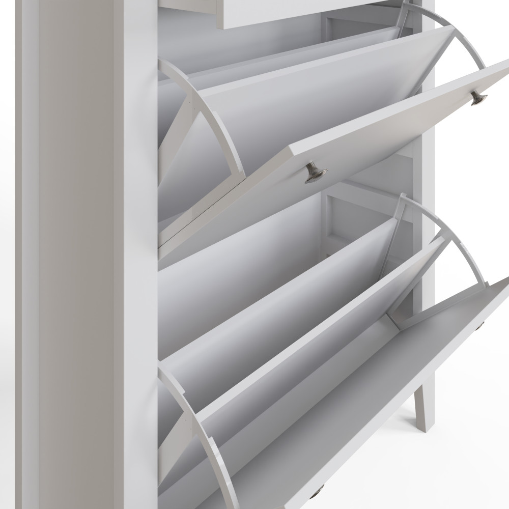 White Two Tier Shoe Cabinet