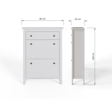 White Two Tier Shoe Cabinet