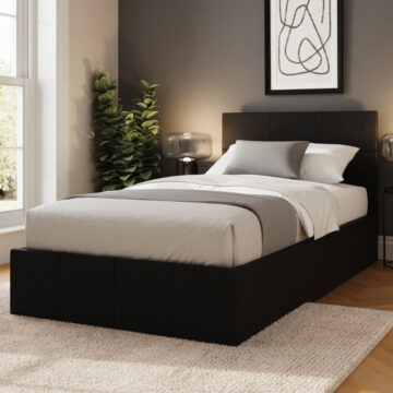 Marikina Black 3' Side Lift Ottoman Single Bed