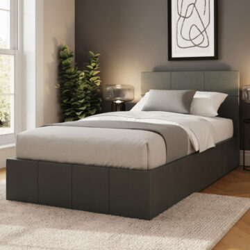 Marikina Grey PU 3' Side Lift Ottoman Single Bed