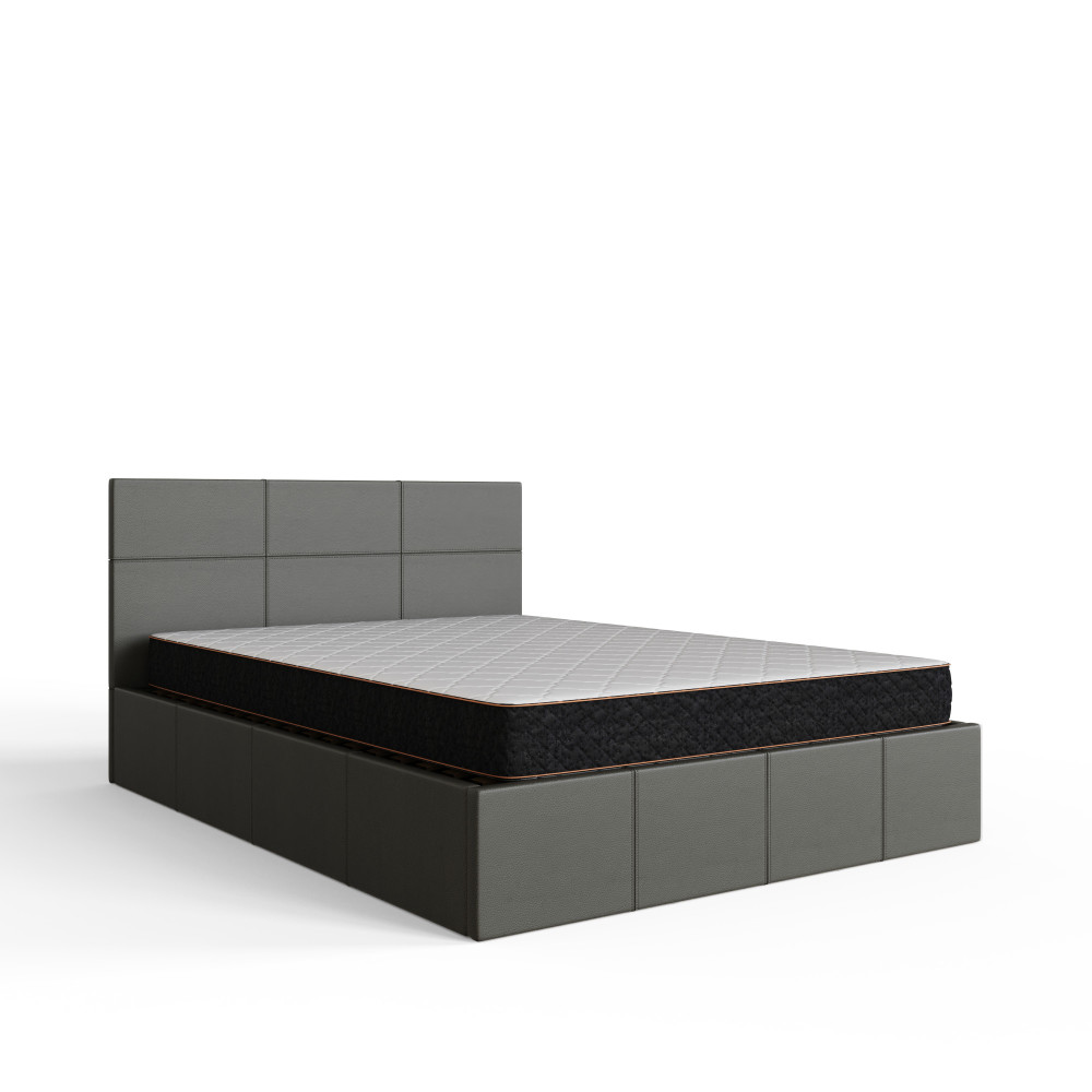 Marikina Grey PU 4' Side Lift Ottoman Small Double Bed