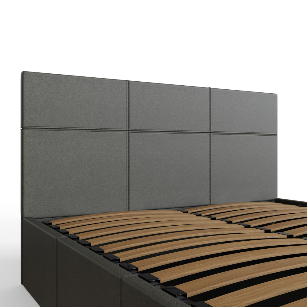 Marikina Grey PU 4' Side Lift Ottoman Small Double Bed