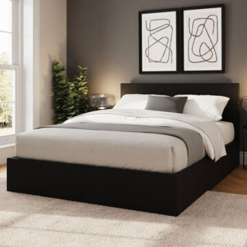 Marikina Black 5' Side Lift King Size Ottoman Bed