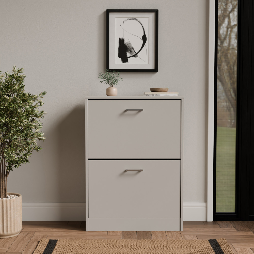 Ayre Grey Two Tier Shoe Cabinet