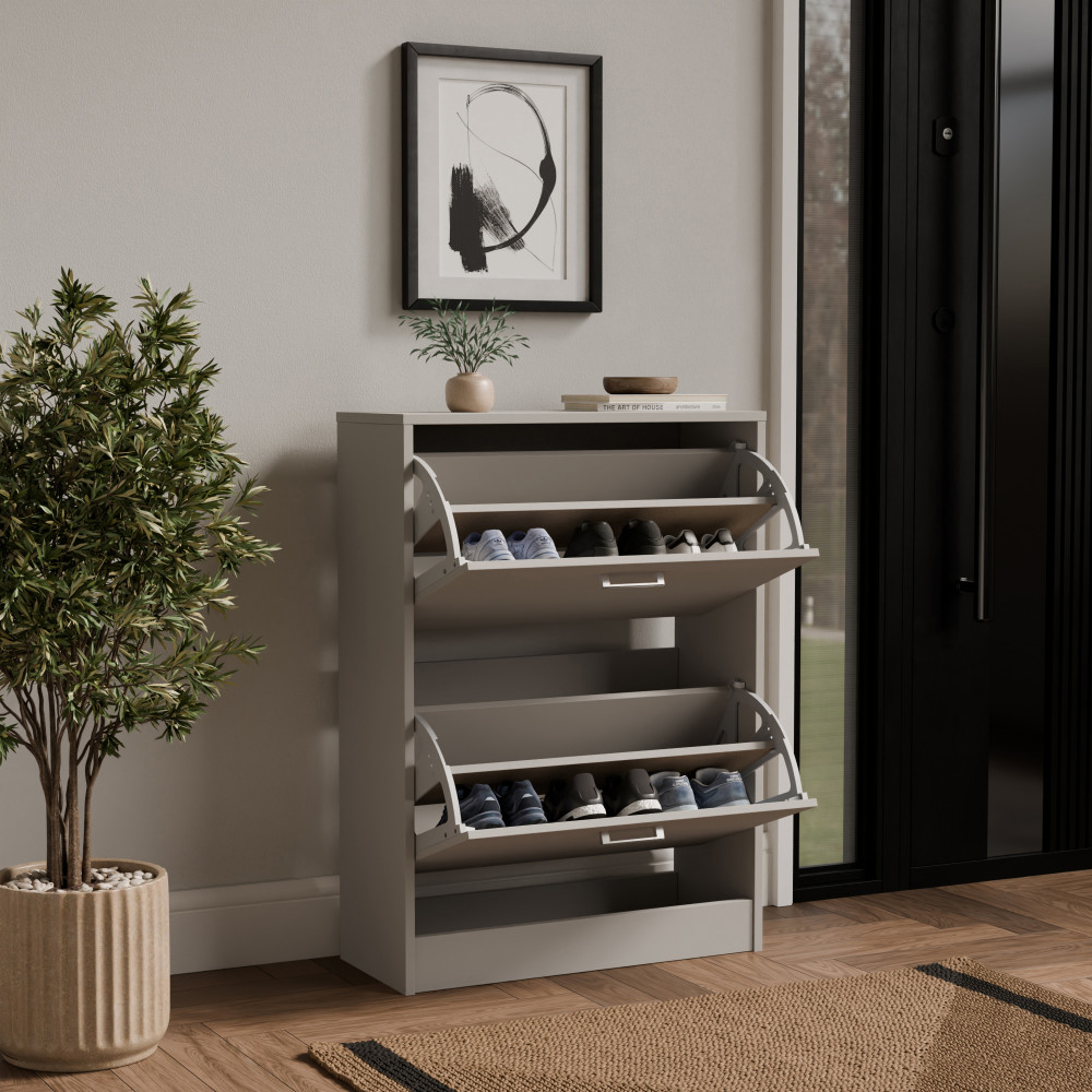Ayre Grey Two Tier Shoe Cabinet