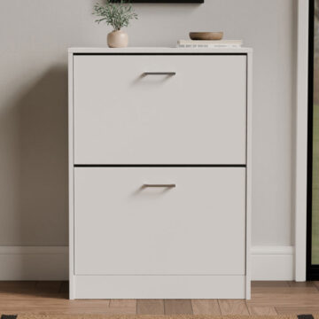 Ayre White Two Tier Shoe Cabinet