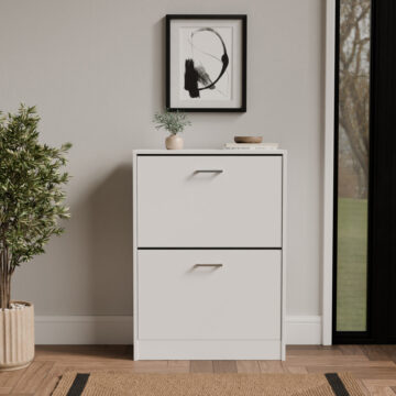 Ayre White Two Tier Shoe Cabinet