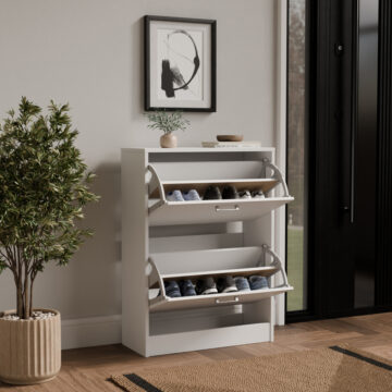 Ayre White Two Tier Shoe Cabinet