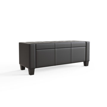 Roma Black PU Ottoman Bench
