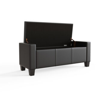 Roma Black PU Ottoman Bench