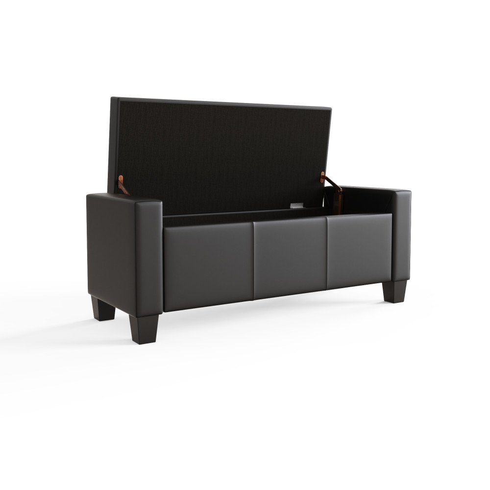 Roma Black PU Ottoman Bench