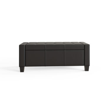 Roma Black PU Ottoman Bench