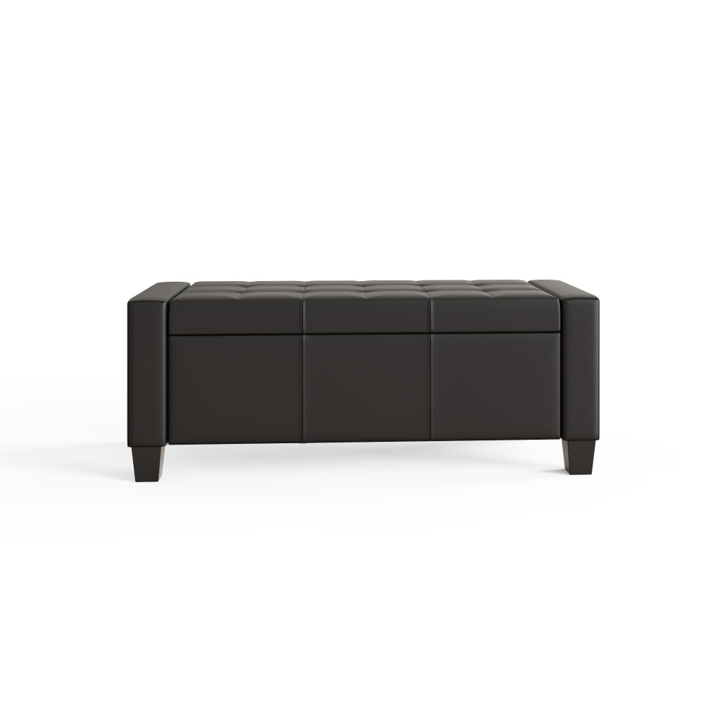 Roma Black PU Ottoman Bench