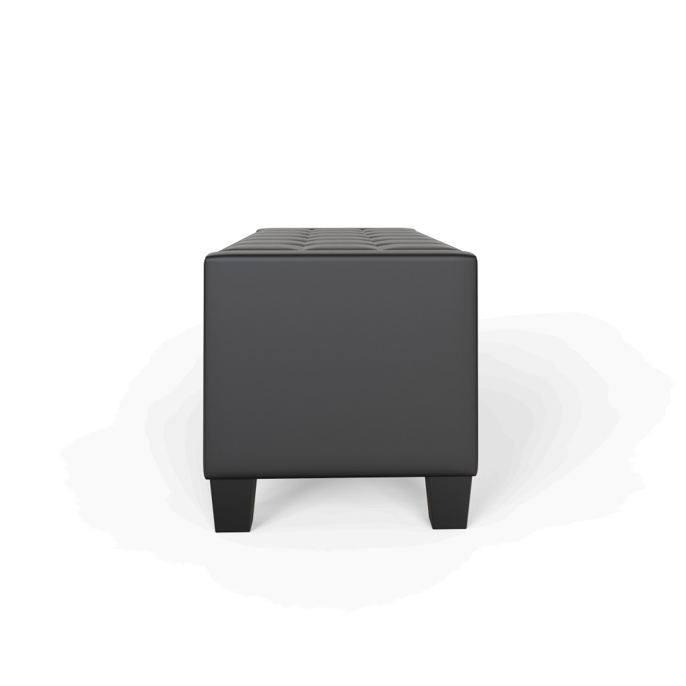 Roma Black PU Ottoman Bench