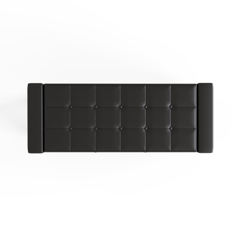 Roma Black PU Ottoman Bench