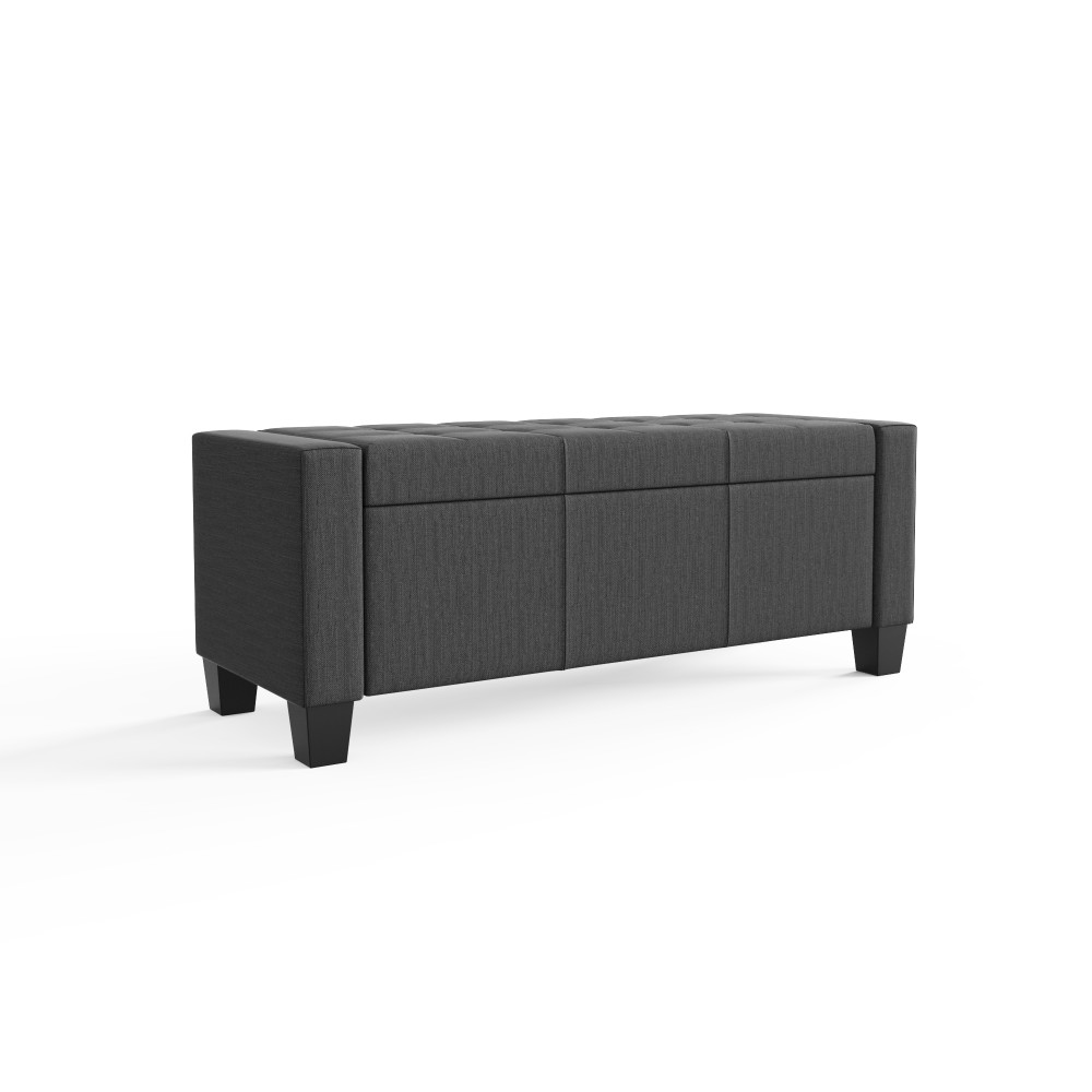 Roma Charcoal Grey Ottoman Bench | Fabric