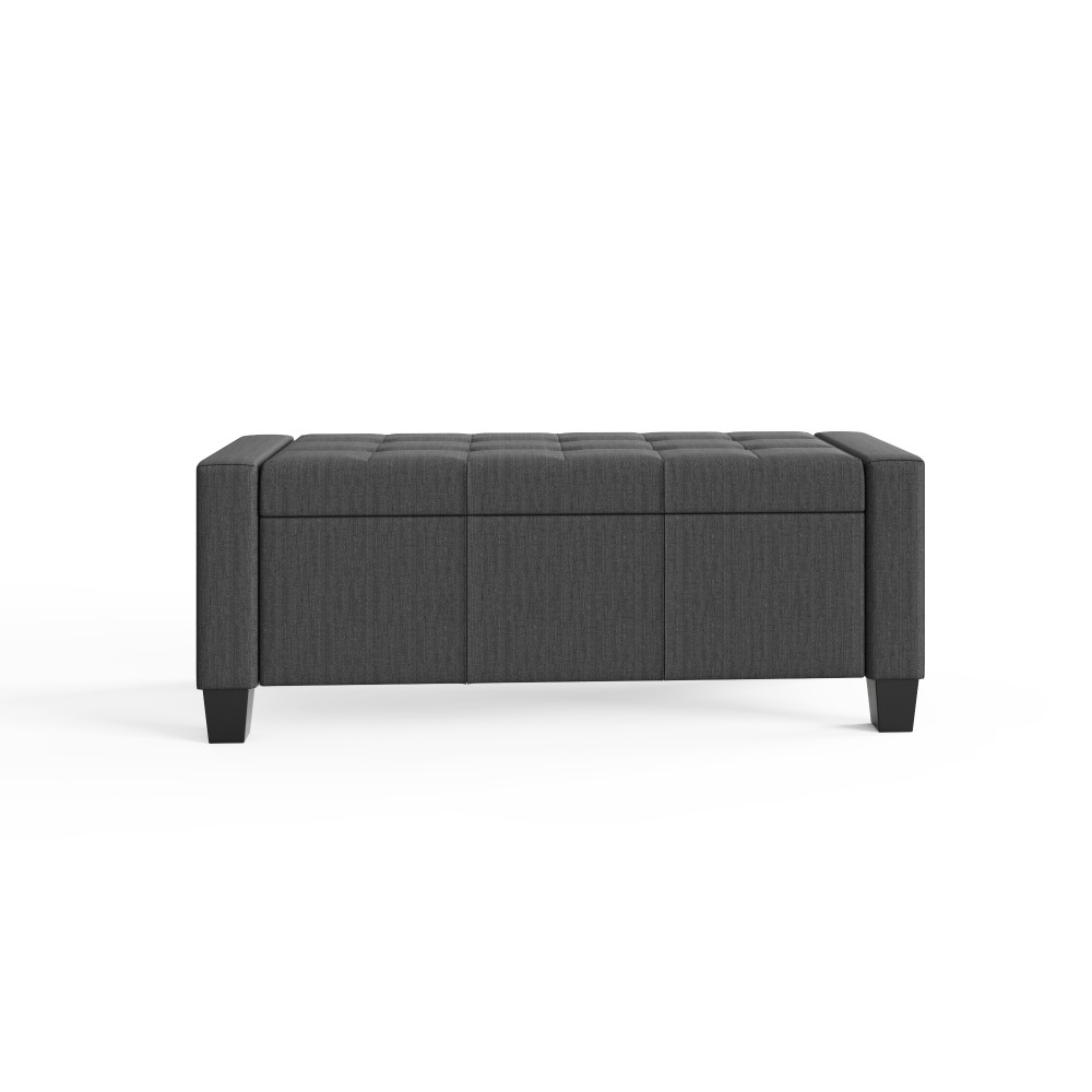 Roma Charcoal Grey Ottoman Bench | Fabric