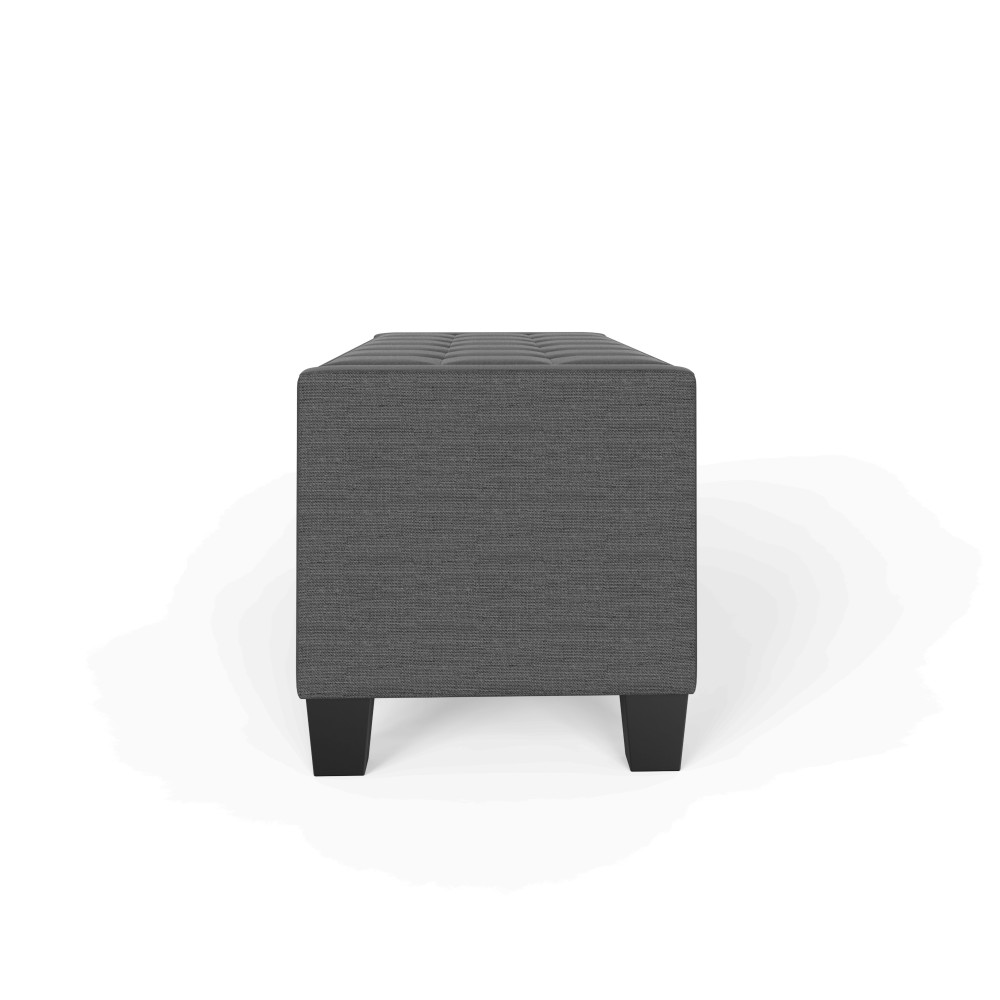 Roma Charcoal Grey Ottoman Bench | Fabric