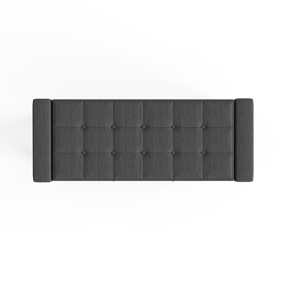 Roma Charcoal Grey Ottoman Bench | Fabric