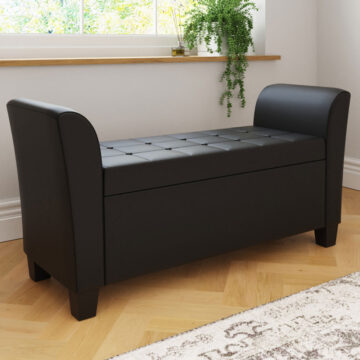 Roma Black PU Window Seat