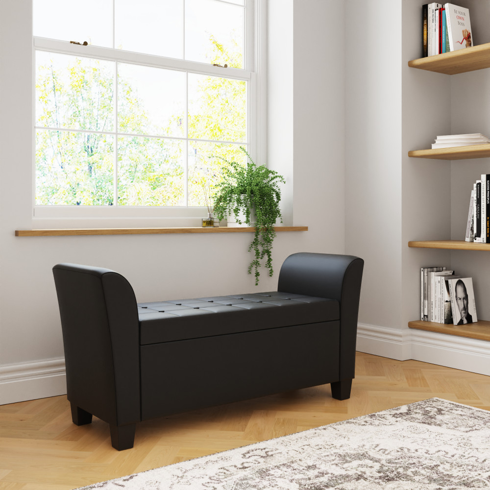 Roma Black PU Window Seat