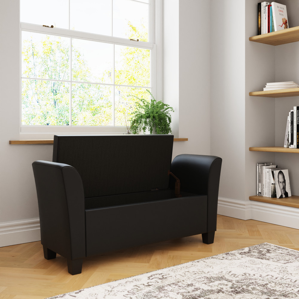 Roma Black PU Window Seat