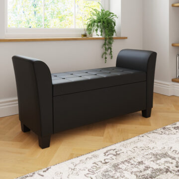 Roma Black PU Window Seat
