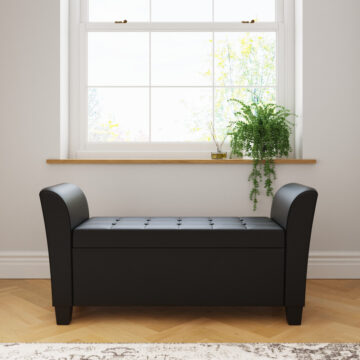 Roma Black PU Window Seat