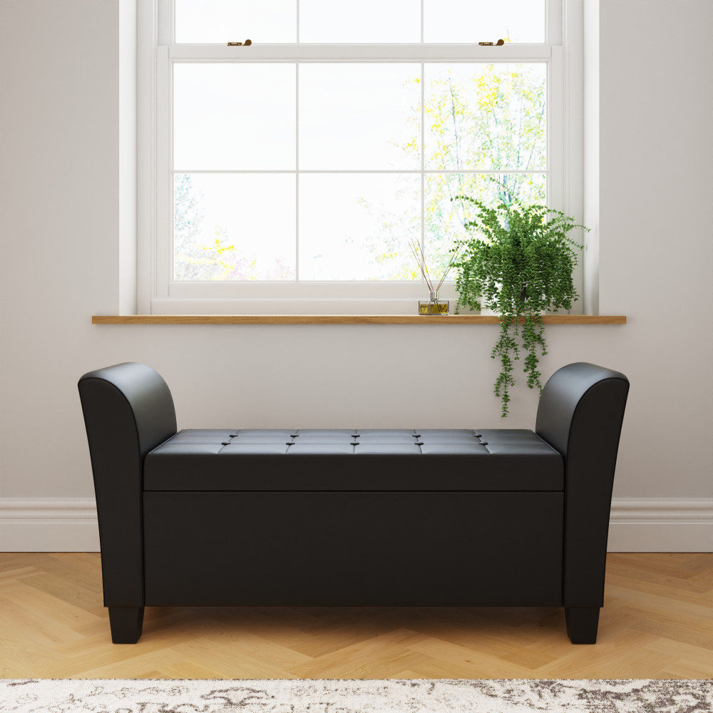 Roma Black PU Window Seat