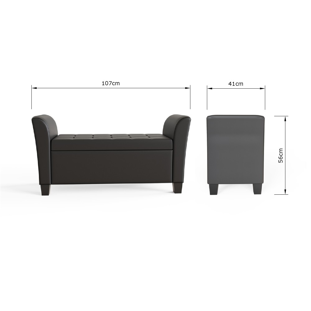 Roma Black PU Window Seat