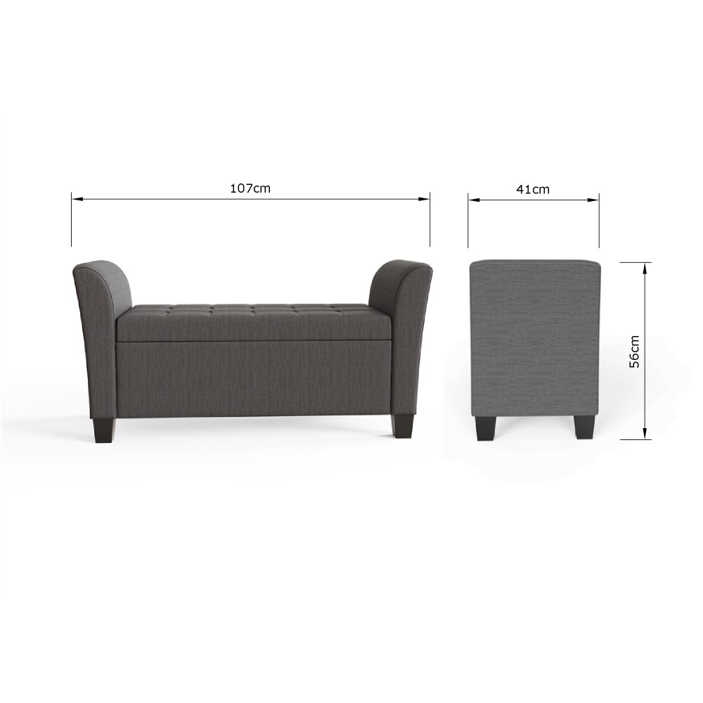 Roma Charcoal Grey Window Seat