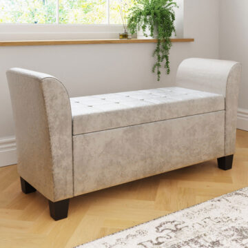 Roma Oyster Crushed Velvet Window Seat