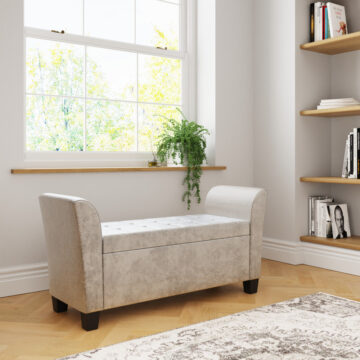 Roma Oyster Crushed Velvet Window Seat