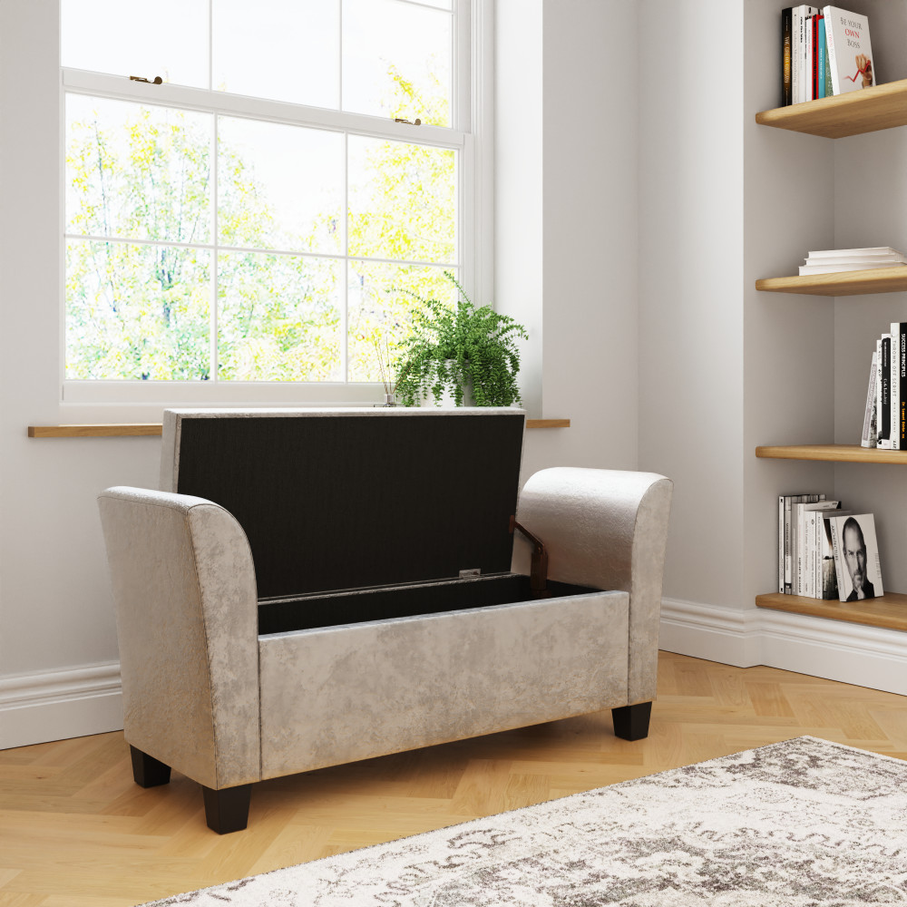 Roma Oyster Crushed Velvet Window Seat