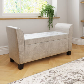 Roma Oyster Crushed Velvet Window Seat