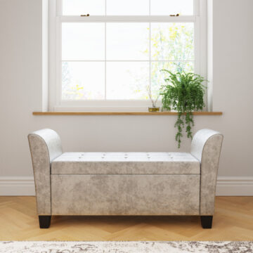 Roma Oyster Crushed Velvet Window Seat