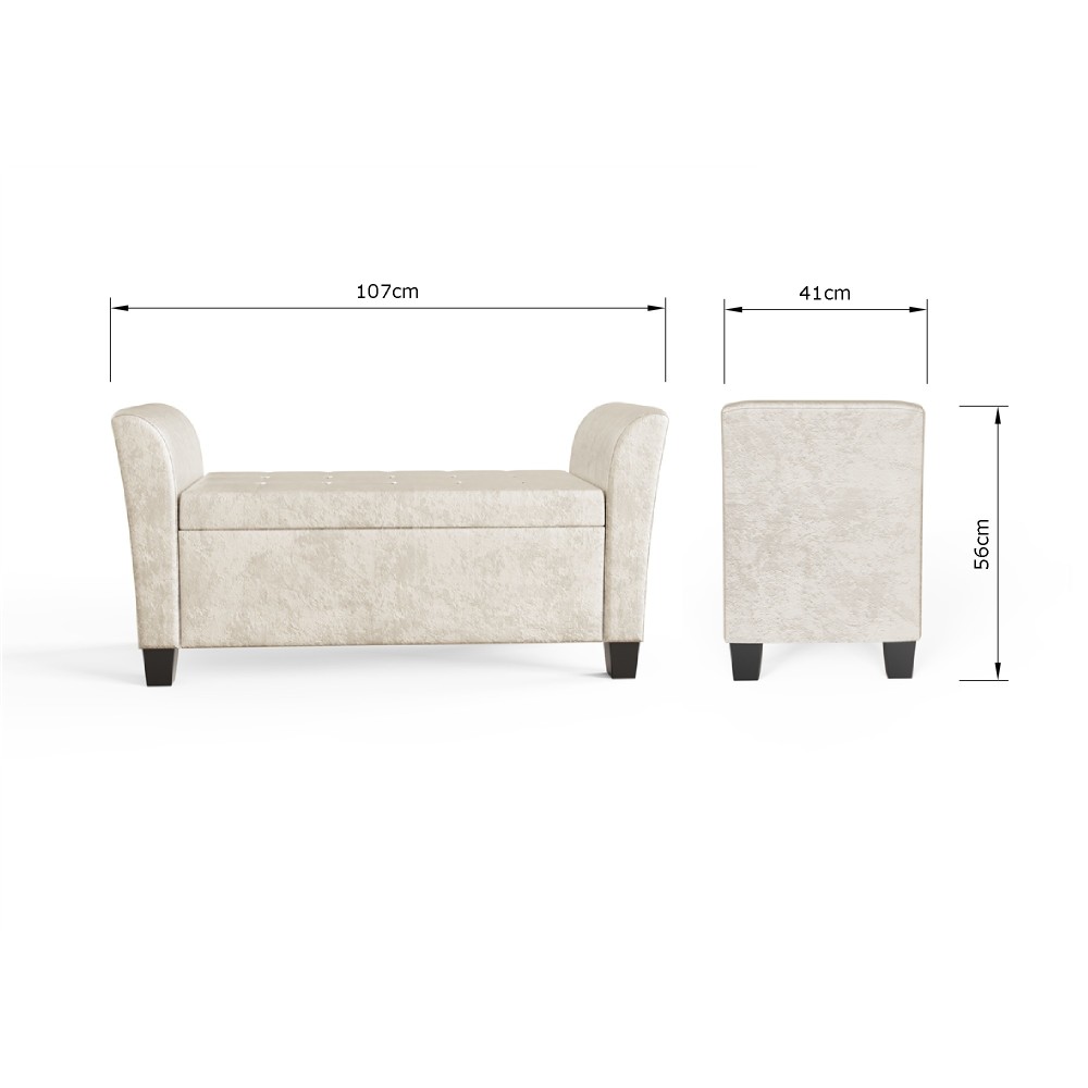 Roma Oyster Crushed Velvet Window Seat