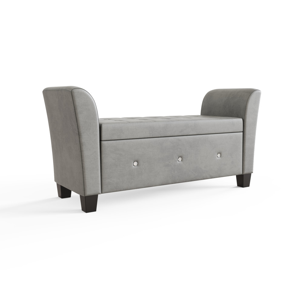 Silver Roma Diamante Window Seat | Grey Chenille | Clearance