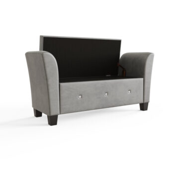 Silver Roma Diamante Window Seat | Grey Chenille | Clearance