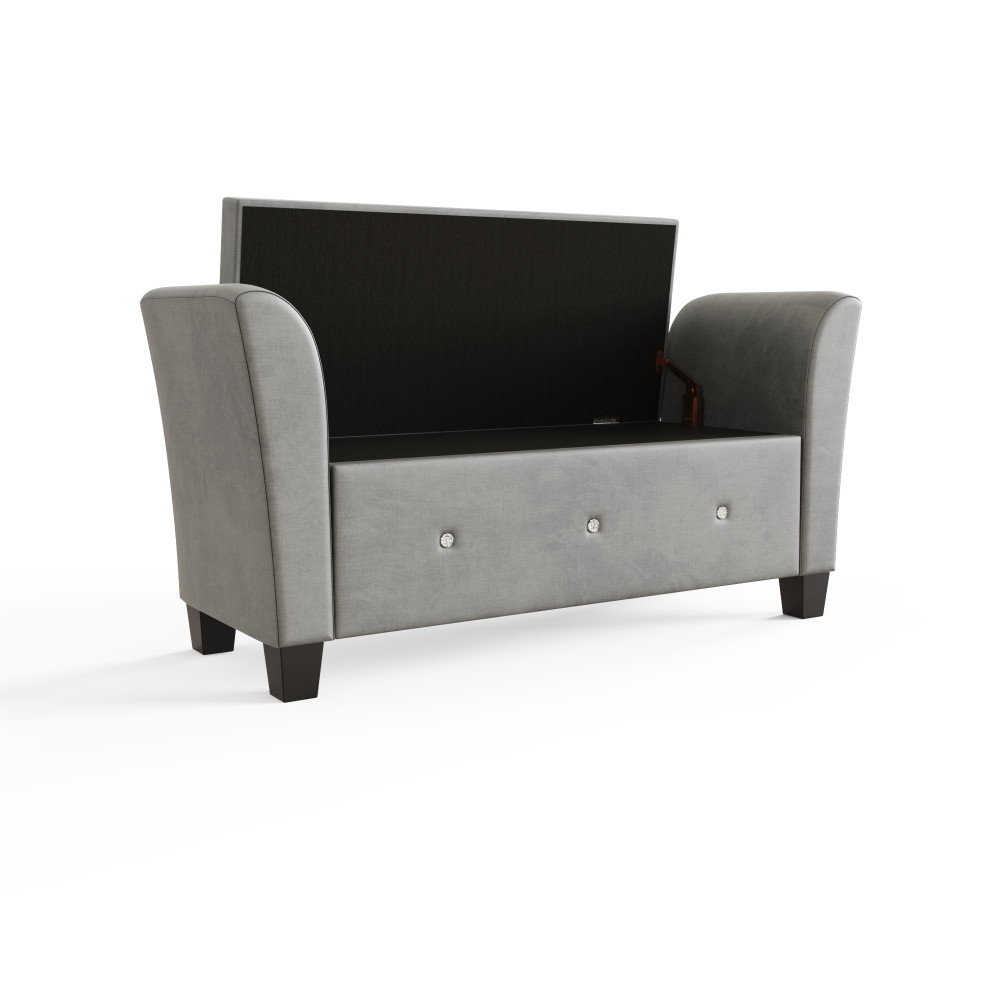 Silver Roma Diamante Window Seat | Grey Chenille | Clearance