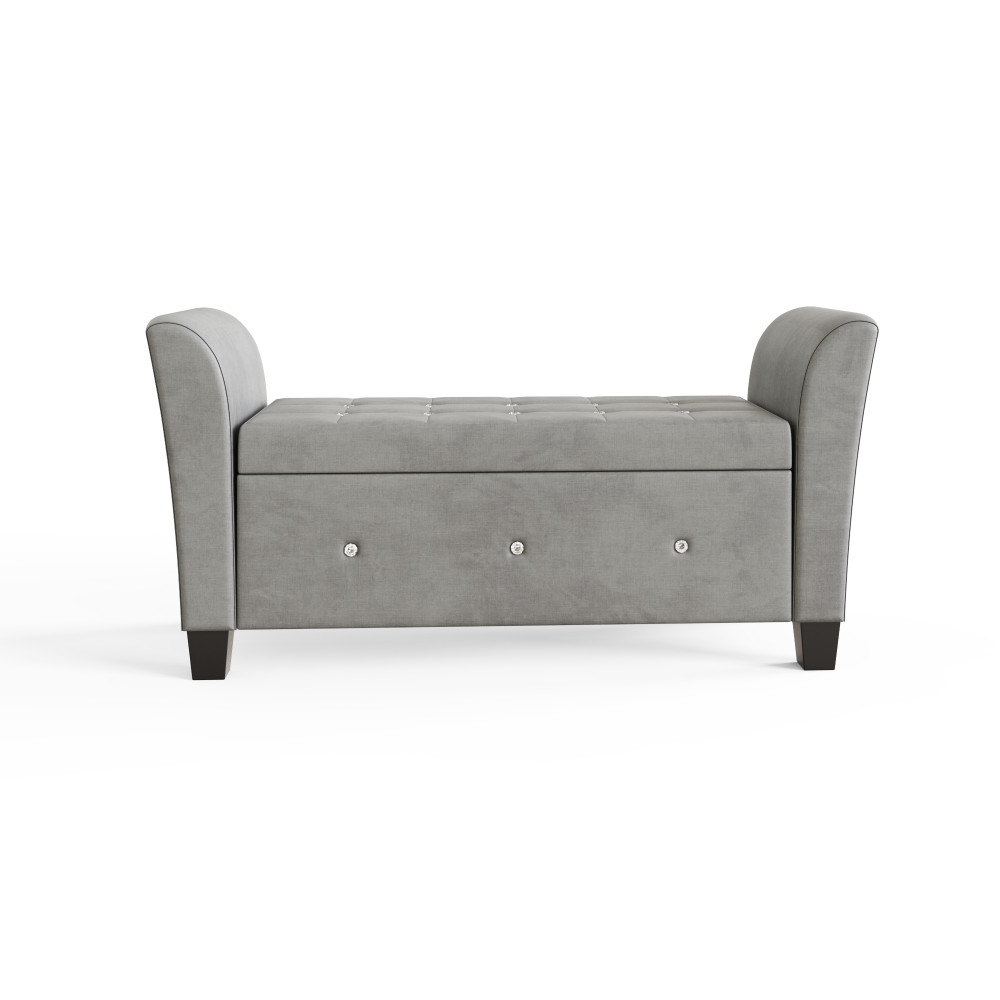 Silver Roma Diamante Window Seat | Grey Chenille | Clearance