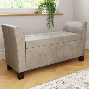 Roma Silver Chenille Diamante Window Seat