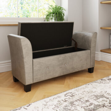 Roma Silver Chenille Diamante Window Seat