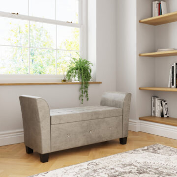 Roma Silver Chenille Diamante Window Seat