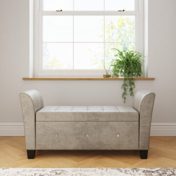 Roma Silver Chenille Diamante Window Seat